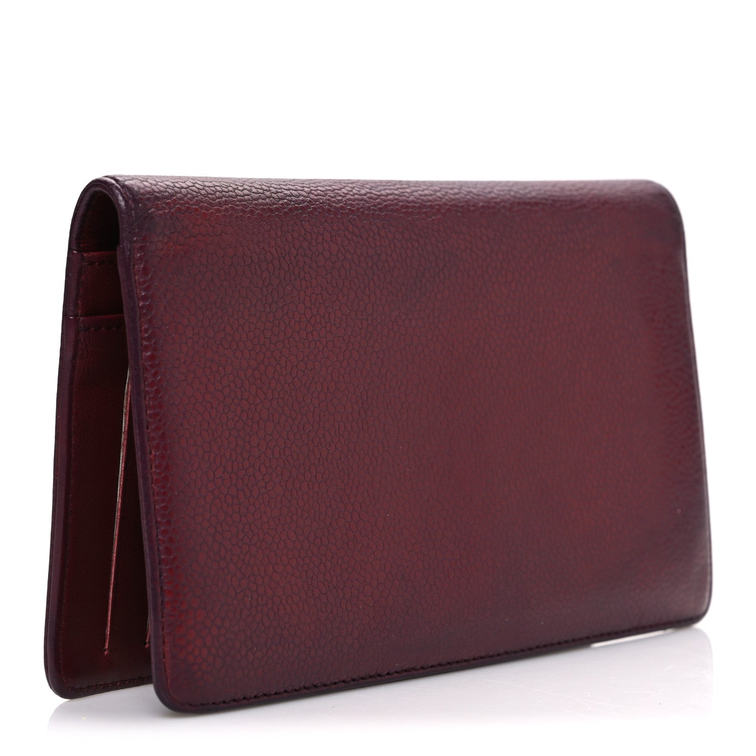Chanel Caviar Timeless CC Yen Wallet Burgundy 3 of 8