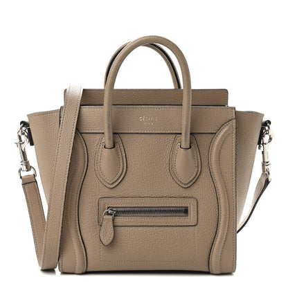Celine Drummed Calfskin Nano Luggage Dune 1 of 16