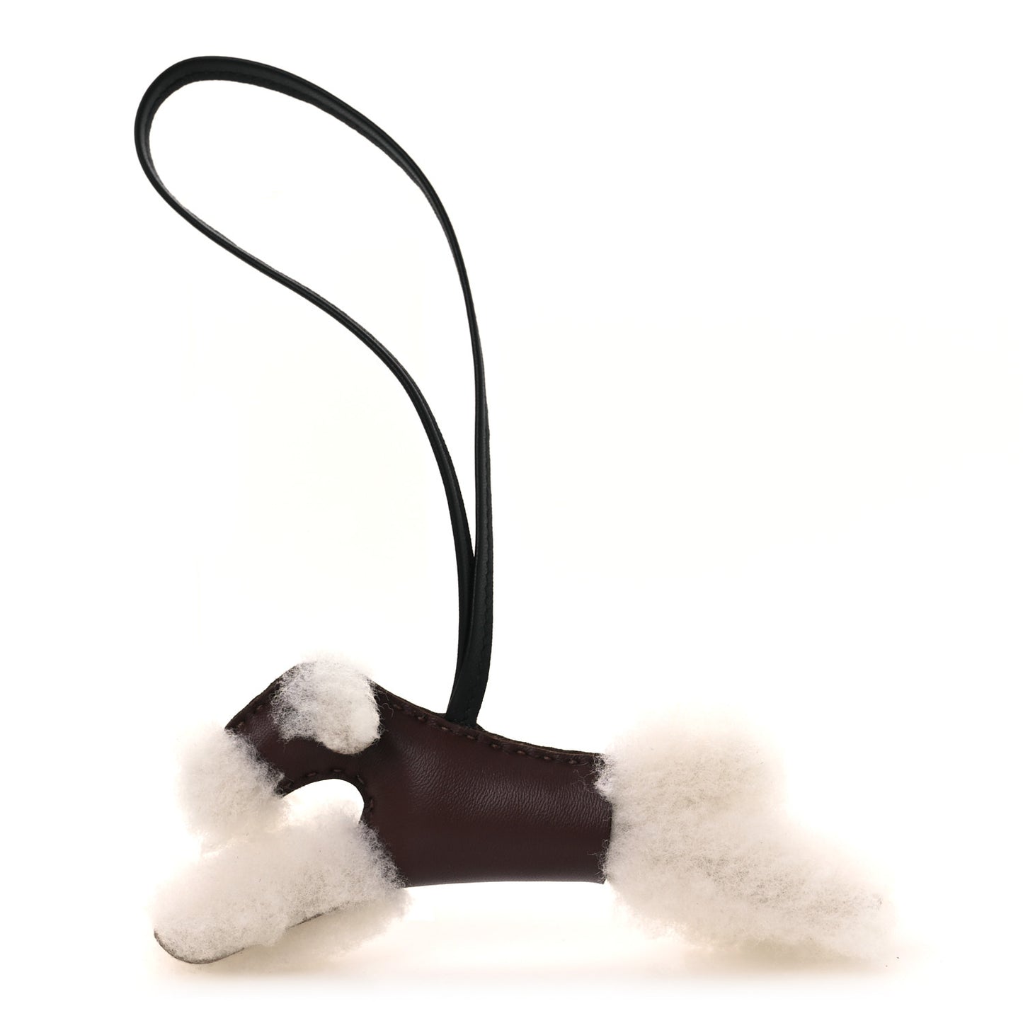 Milo Lambskin Shearling Budy Charm Chocolate Black