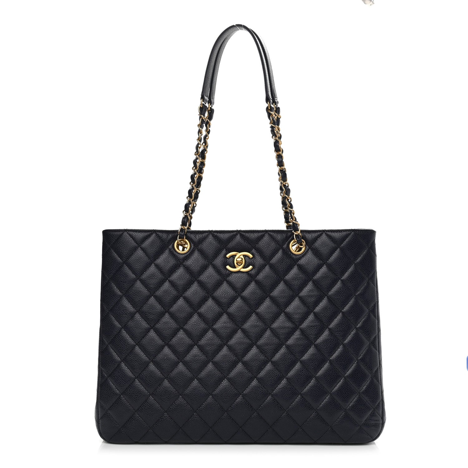 Chanel Caviar Quilted Large CC Shopping Tote Navy 1 of 11