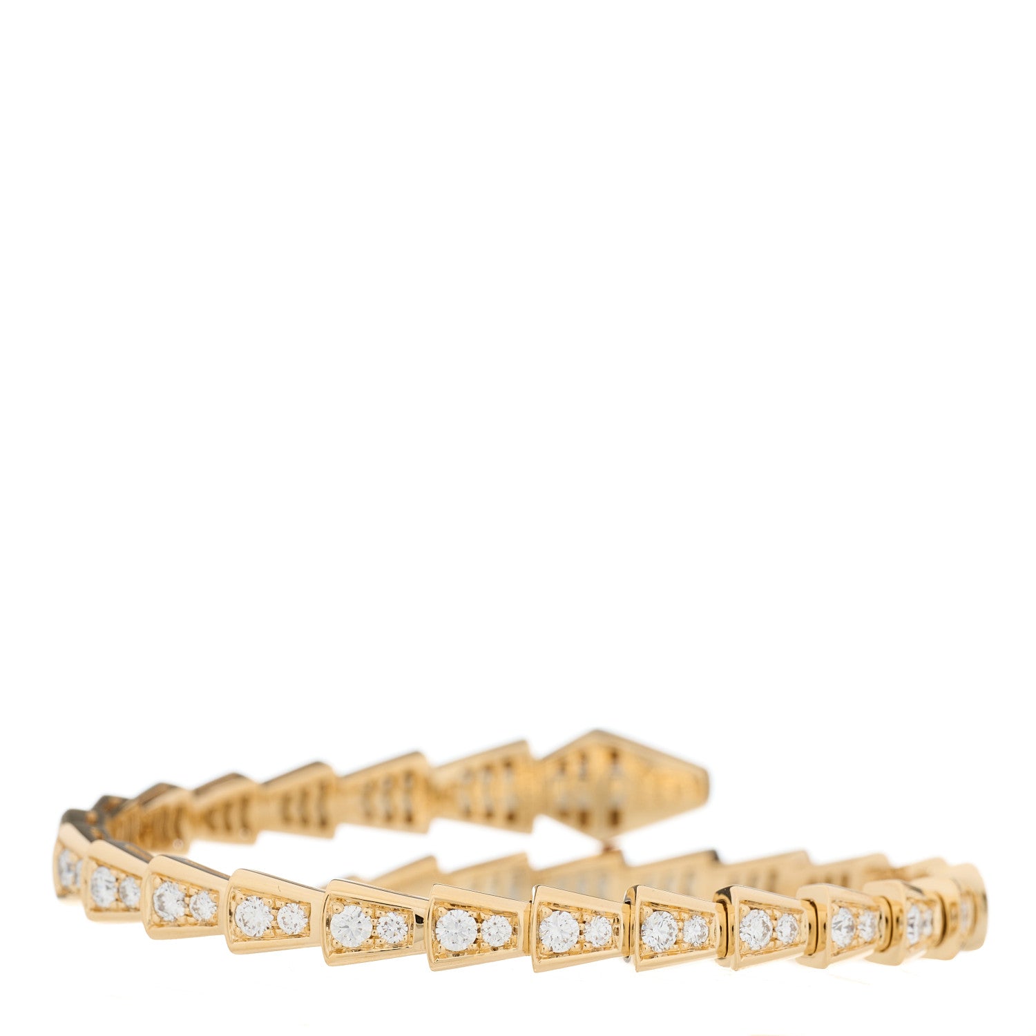 Bulgari 18K Yellow Gold Diamond Serpenti Viper Pave Bracelet S 2 of 4