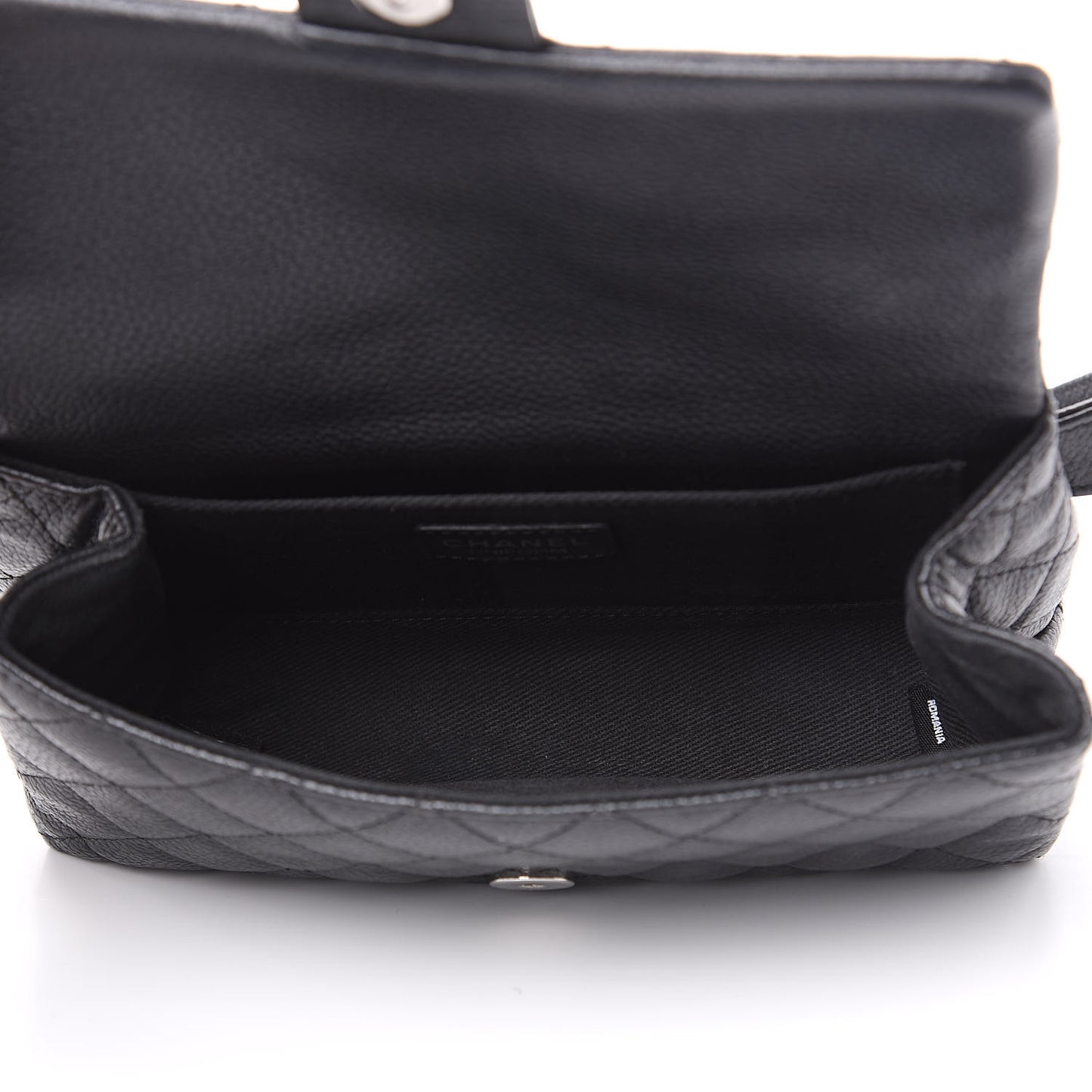 Grained Calfskin Quilted 2.55 Reissue Flap Belt Bag Clutch Black