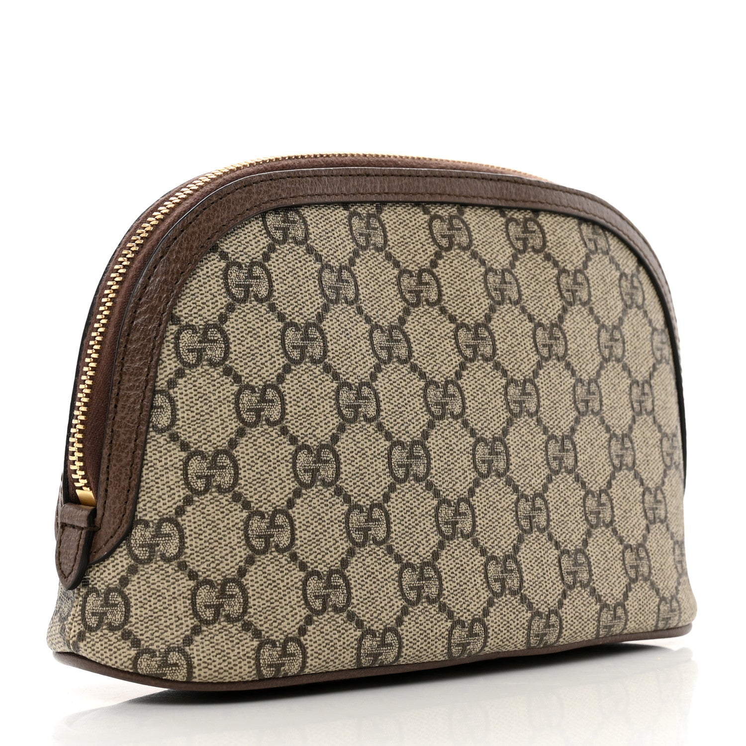 Gucci GG Supreme Monogram Textured Calfskin Web Large Ophidia Cosmetic Case Beige Ebony New Acero 3 of 7