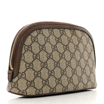 Gucci GG Supreme Monogram Textured Calfskin Web Large Ophidia Cosmetic Case Beige Ebony New Acero 3 of 7