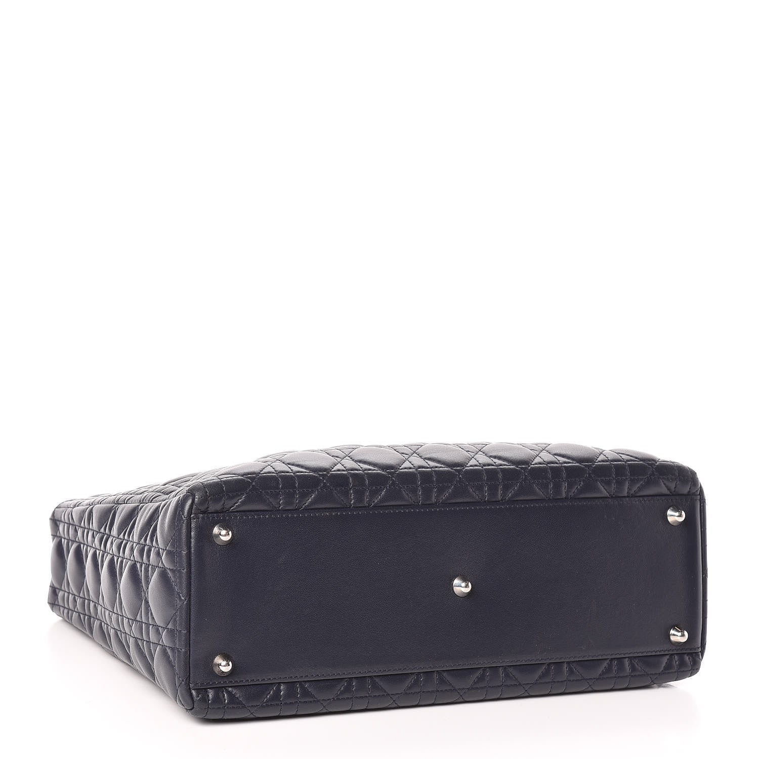 Christian Dior Lambskin Cannage Large Lady Dior Navy Blue 4 of 10