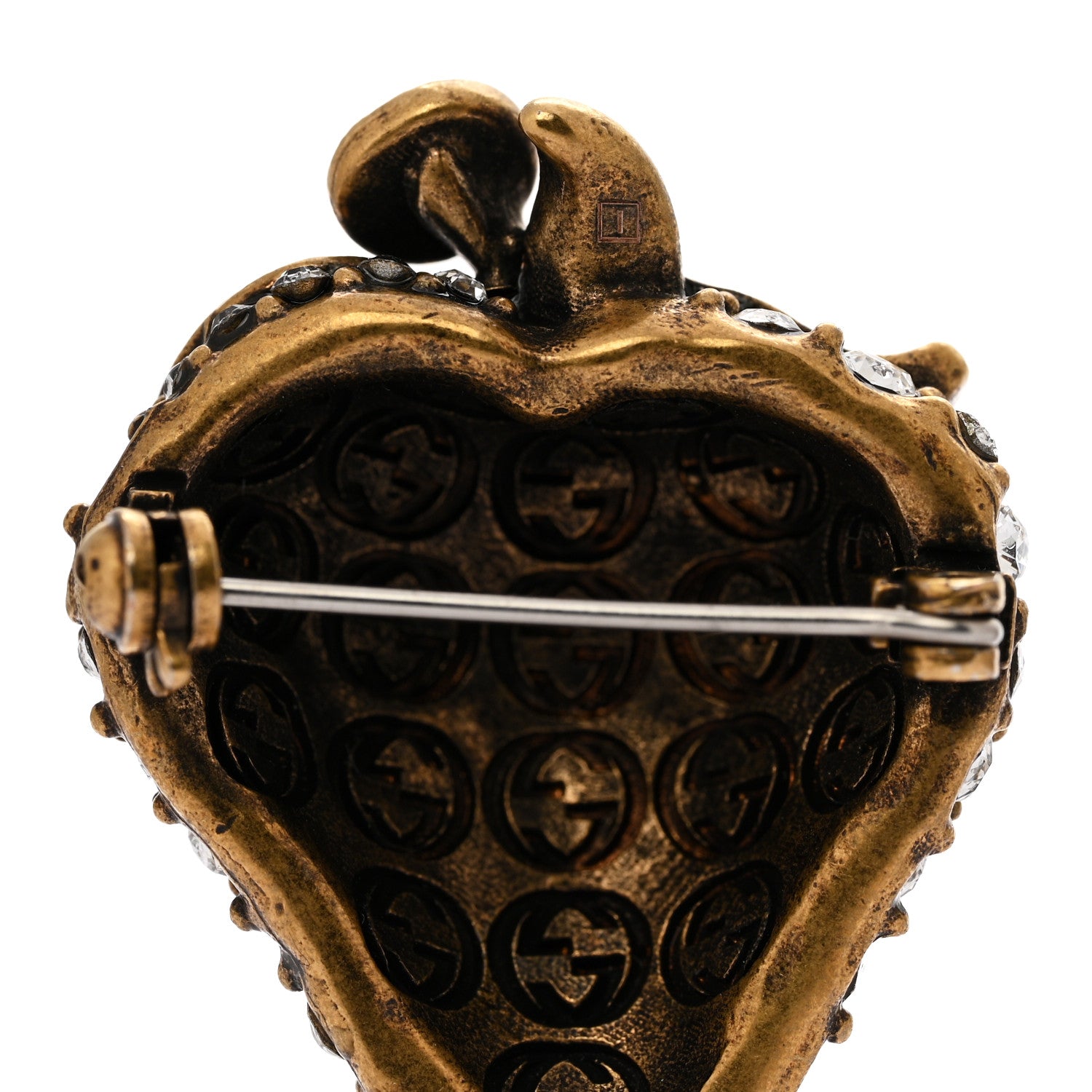 Gucci Metal Crystal Strawberry Brooch 1738261 – FASHIONPHILE