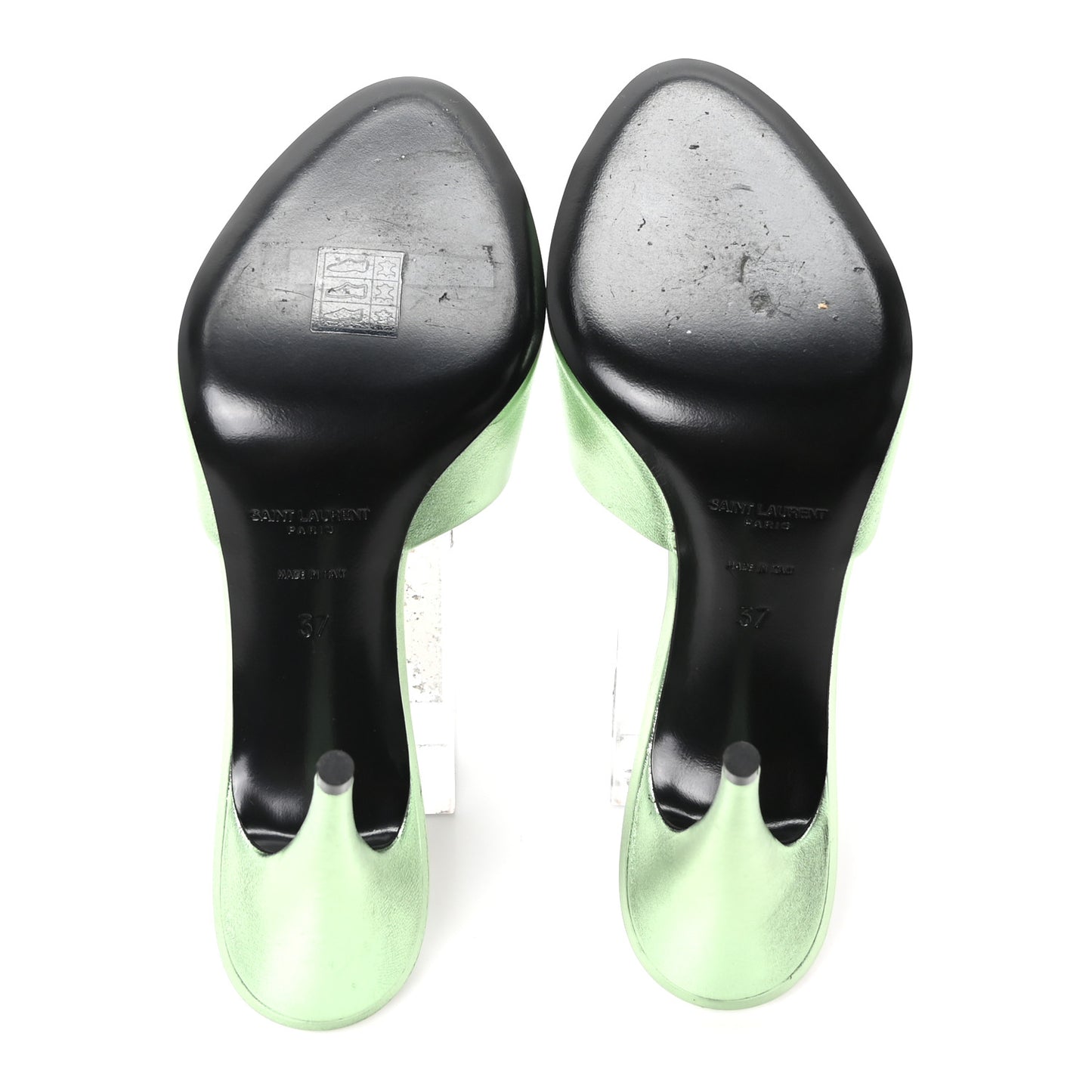 Metallic Nappa La 16 Mule Sandals 37 Clorofilla