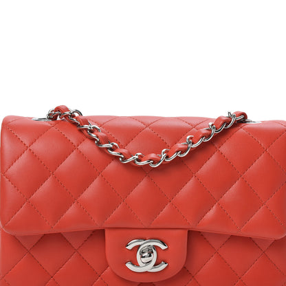 Chanel Lambskin Quilted Mini Rectangular Flap Red 9 of 10