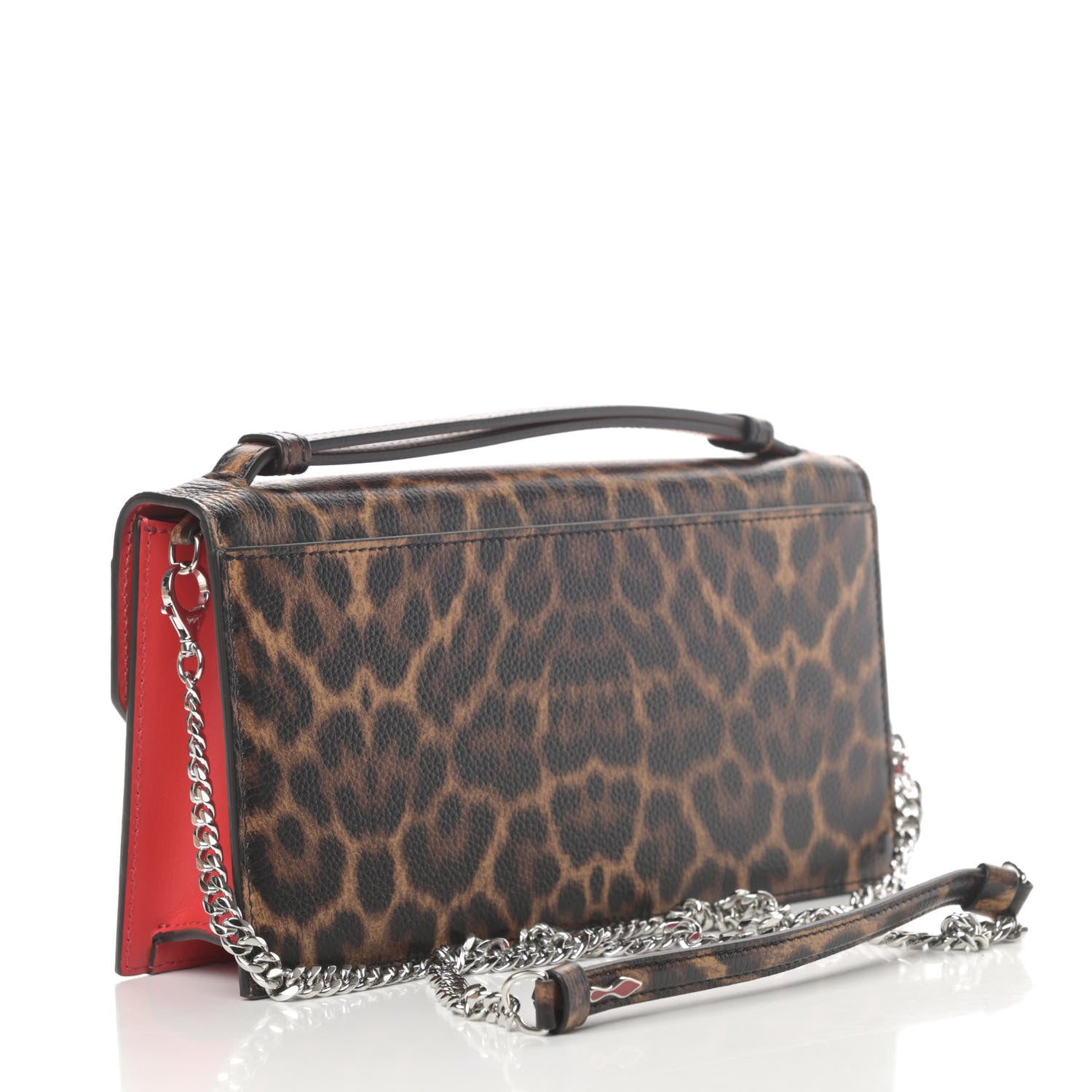 Christian Louboutin Calfskin Leopard Print Small Baguette 3 of 11