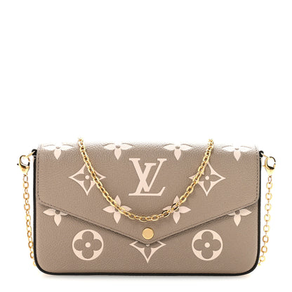Louis Vuitton Empreinte Monogram Giant Felicie Pochette Tourterelle Creme 1 of 10