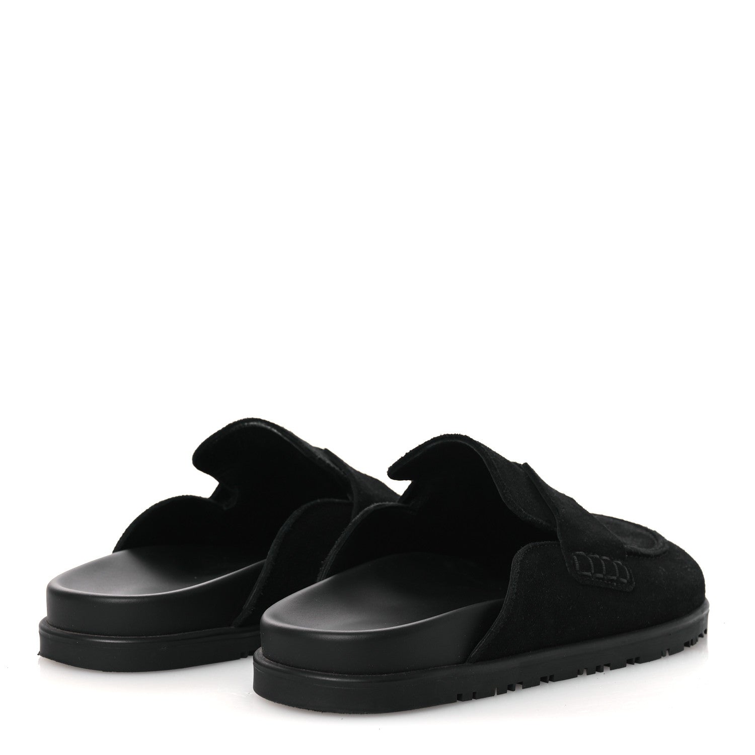 Hermes Suede Calfskin Go Mules 39 Black 5 of 11