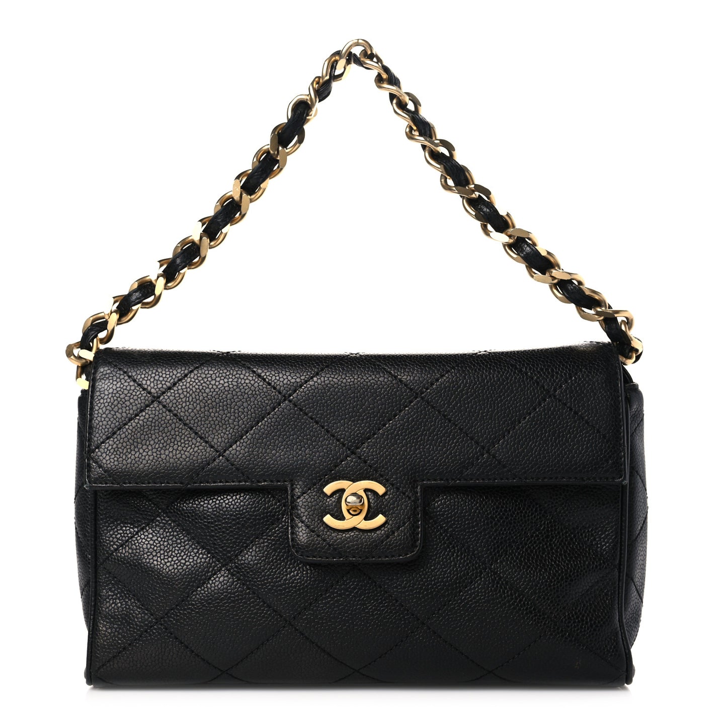 Caviar Quilted Shoulder Bag Black