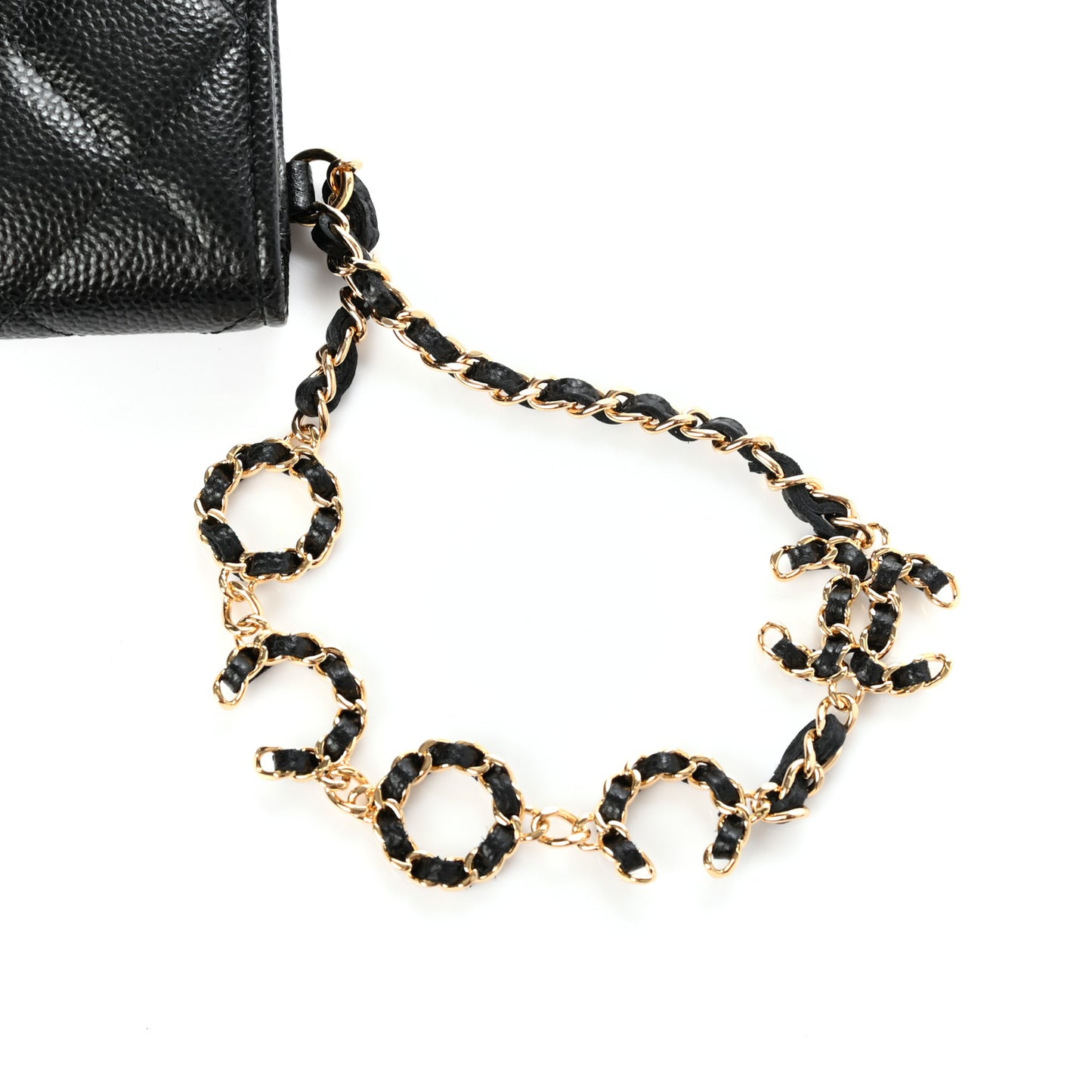 Caviar Quilted Miss Coco Clutch With Chain Black