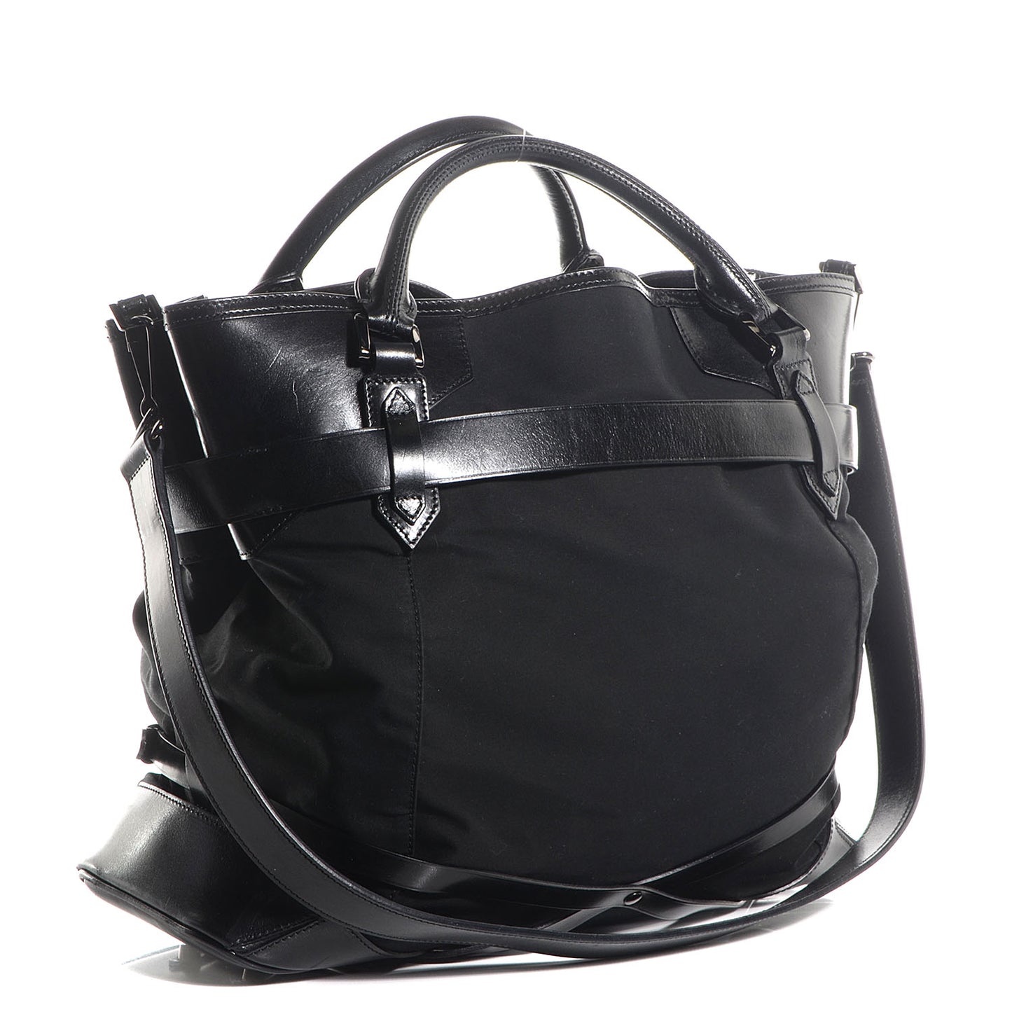 Canvas Bridle Calfskin Large Lynher Tote Black