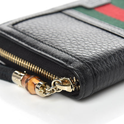 Gucci Calfskin Web Rania Zip Around Wallet Black 8 of 8