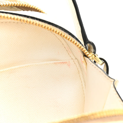 Prada Wicker Saffiano Midolino Odette Top Handle Bag Tan White 10 of 22