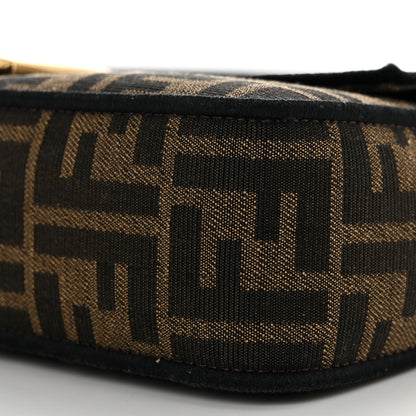 Fendi Fabric Jacquard FF 1974 Medium Baguette Tobacco Moro Black 10 of 11