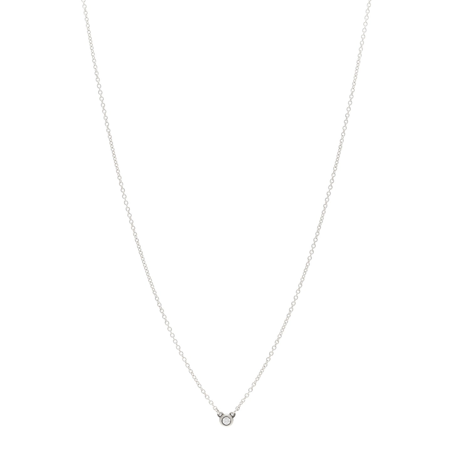 Sterling Silver Diamond .03ct Elsa Peretti Diamonds by the Yard Pendant Necklace