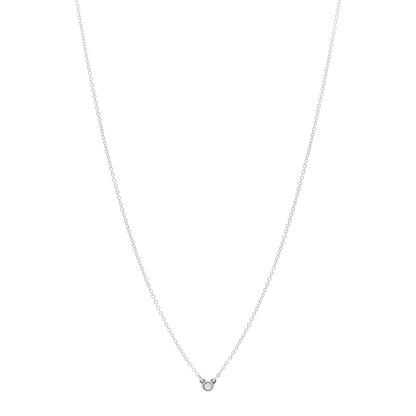 Tiffany Sterling Silver Diamond .03ct Elsa Peretti Diamonds by the Yard Pendant Necklace 1 of 4