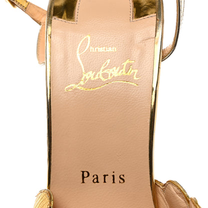 Christian Louboutin Metallic Laminato Botticella Alta 150 Platform Sandal 40 Gold 6 of 11