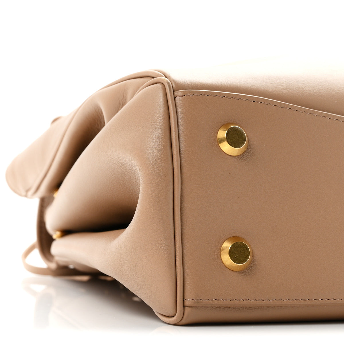 Smooth Calfskin Medium Rodeo Top Handle Handbag Latte