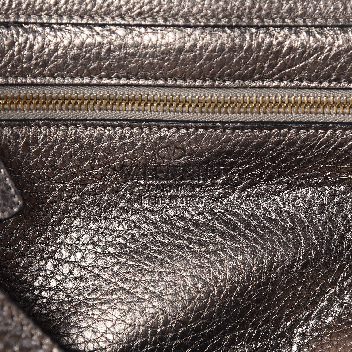 Valentino Garavani Metallic Alce Printed Calfskin Medium Rockstud Tote Sasso 7 of 10