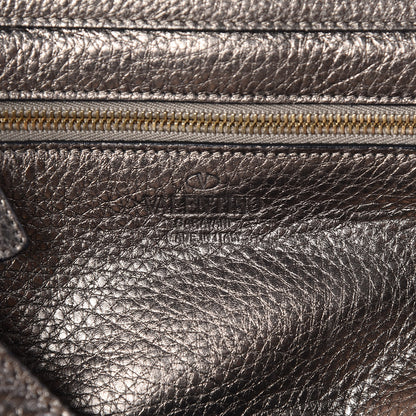 Valentino Garavani Metallic Alce Printed Calfskin Medium Rockstud Tote Sasso 7 of 10