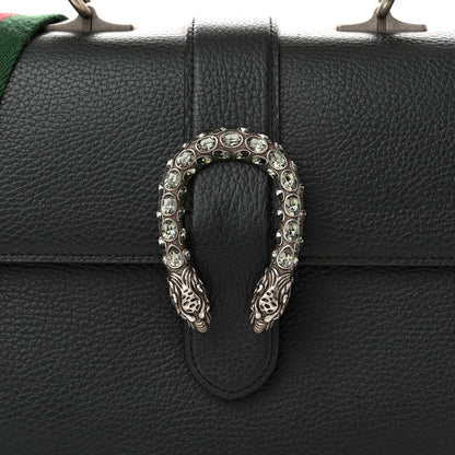 Gucci Dollar Calfskin Crystal Web Medium Dionysus Bamboo Top Handle Bag Black Black Diamond 10 of 11