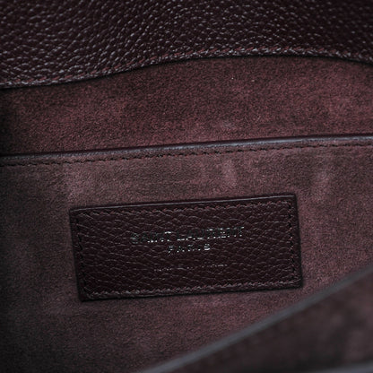 Saint Laurent Grained Calfskin Medium Monogram Sunset Bordeaux 6 of 7