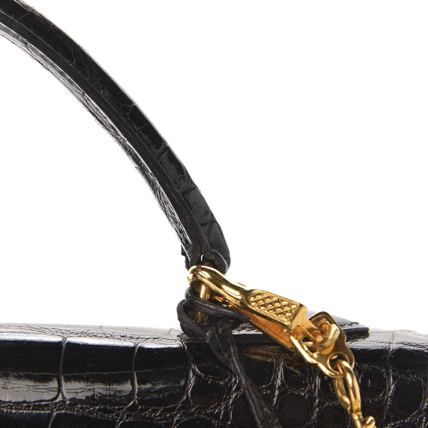 Shiny Crocodile Kelly Sellier 32 Black