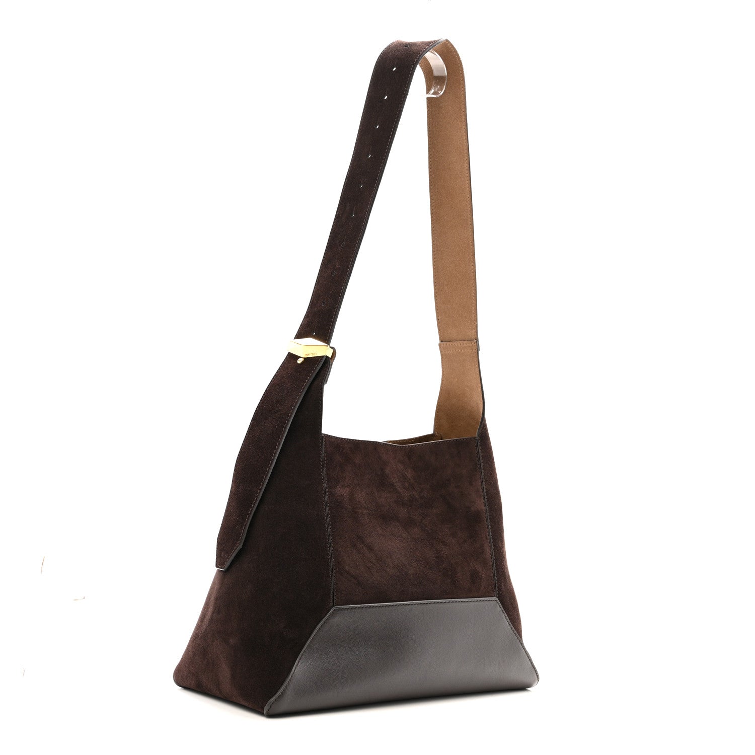 Jimmy Choo Suede Calfskin Medium Diamond Hobo Coffee 3 of 13
