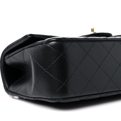 Chanel Lambskin Quilted Mini Top Handle Rectangular Flap Black 8 of 10