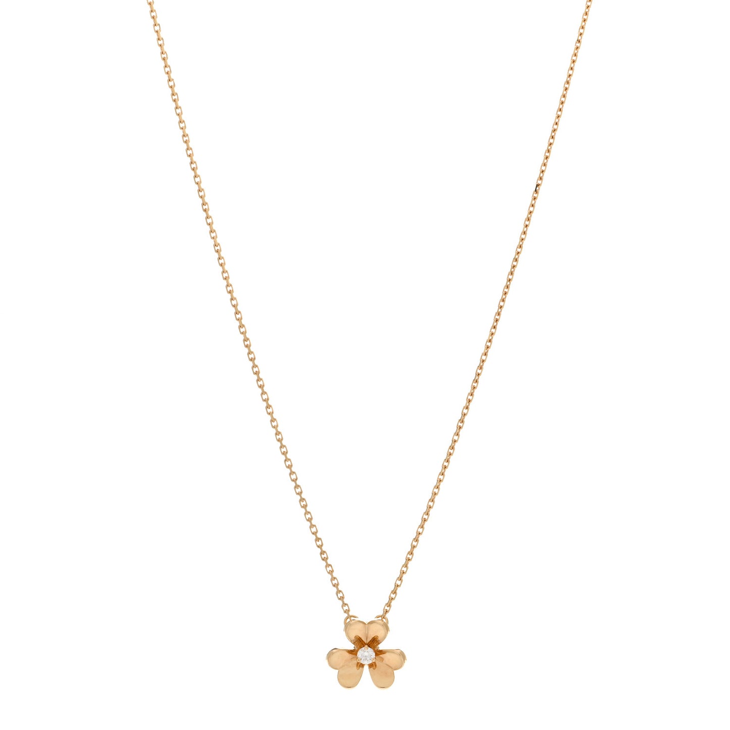 18K Yellow Gold Diamond Mini Frivole Pendant Necklace