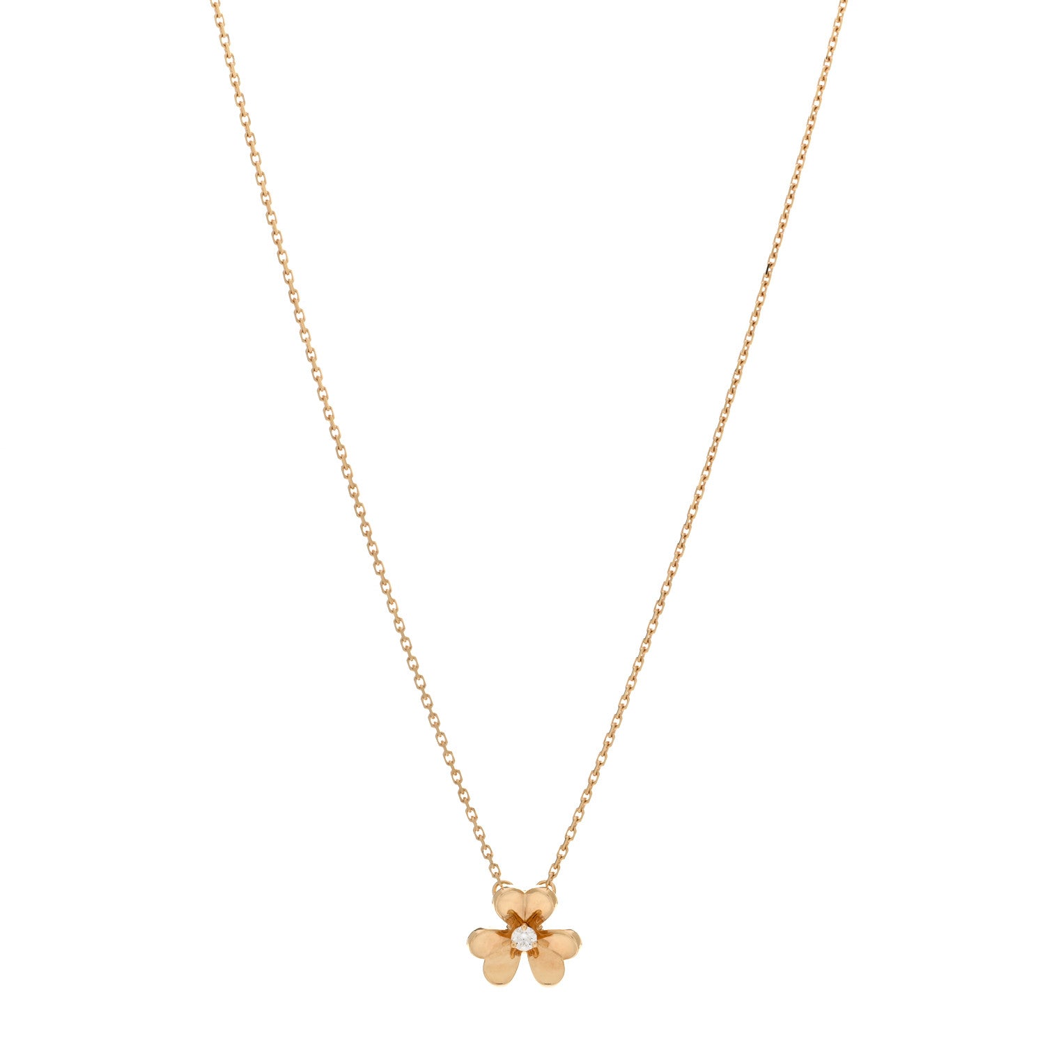 Van Cleef & Arpels 18K Yellow Gold Diamond Mini Frivole Pendant Necklace 1 of 6