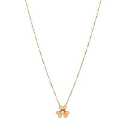 Van Cleef & Arpels 18K Yellow Gold Diamond Mini Frivole Pendant Necklace 1 of 6