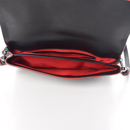 Christian Louboutin Calfskin Rougissime Flap Crossbody Clutch Black 6 of 10