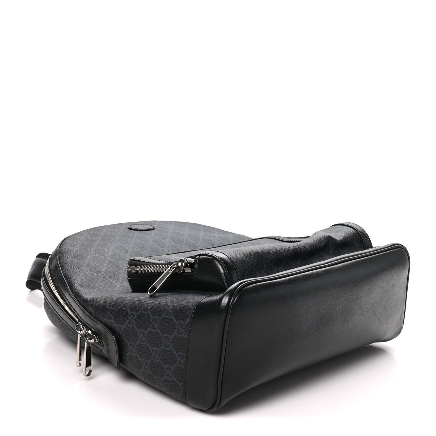GG Supreme Monogram Textured Calfskin Retro Interlocking G Backpack Black