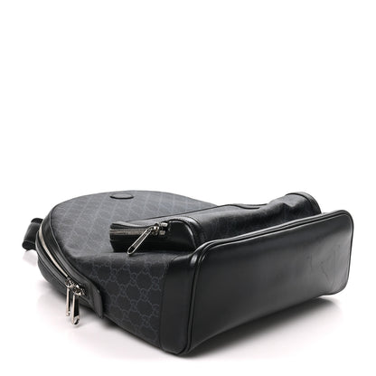 Gucci GG Supreme Monogram Textured Calfskin Retro Interlocking G Backpack Black 4 of 10