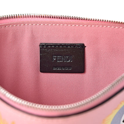 Fendi Vitello Elite Century Hypnoteyes Studded Zip Pouch Bubblegum Multicolor 6 of 7