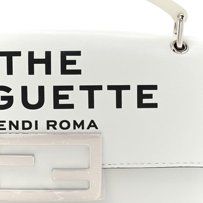 Fendi X MARC JACOBS Nappa Logo Phone Baguette White Black 8 of 10