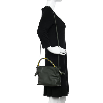 Loewe Calfskin Mini Flamenco Knot Short Strap Clutch Khaki 2 of 9