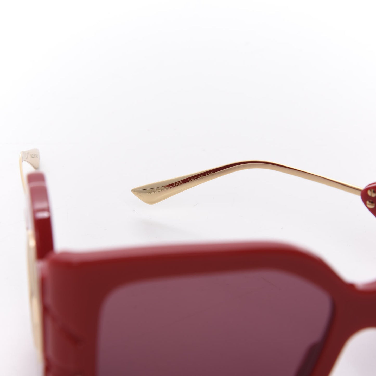 Acetate Square Frame Wing Sunglasses GG0535S Red