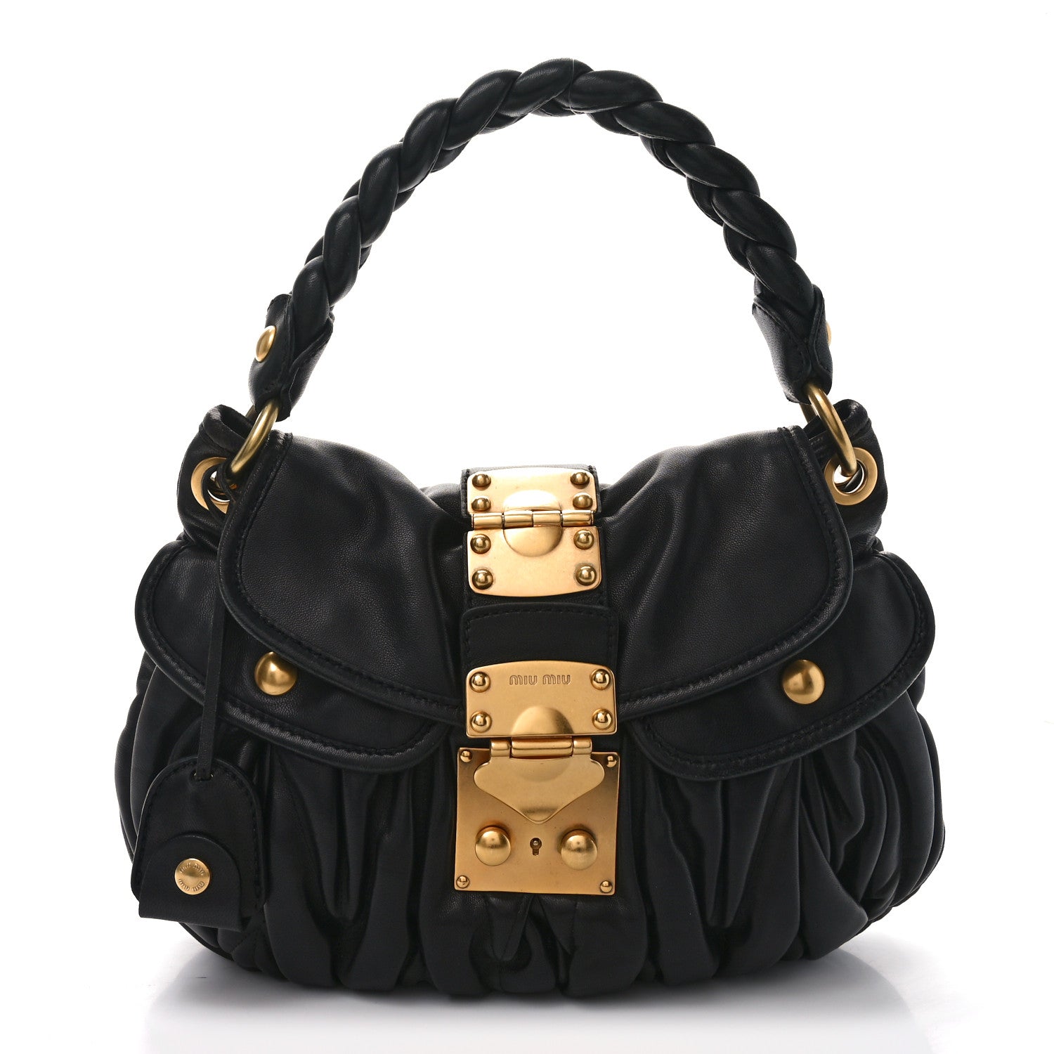 Miu Miu Nappa Matelasse Coffer Hobo Black 1 of 9