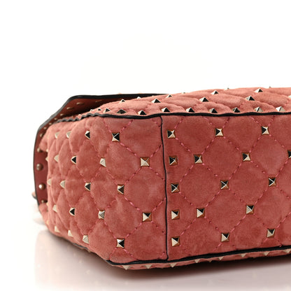 Valentino Garavani Suede Medium Rockstud Spike Shoulder Bag Antico Rosa 6 of 8