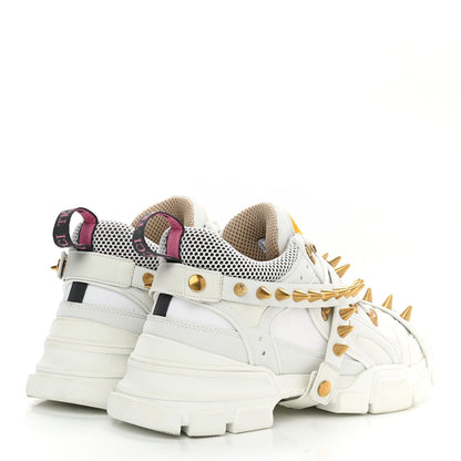 Gucci X SEGA Technical Canvas Calfskin Removable Studs Mens Flashtrek Sneakers 11 Great White 4 of 8