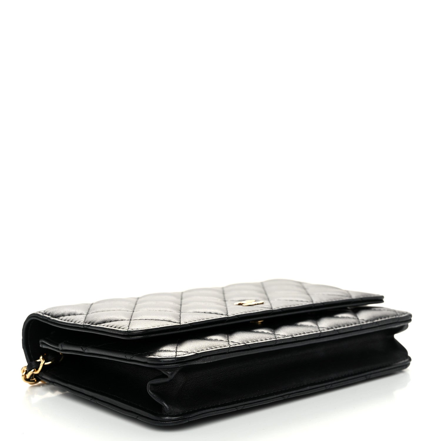 Chanel Lambskin Quilted Wallet On Chain WOC Black 4 of 12