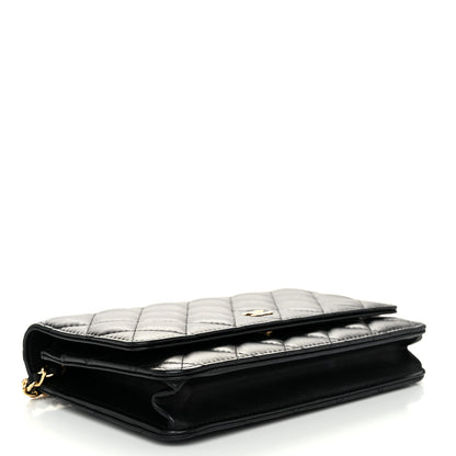 Chanel Lambskin Quilted Wallet On Chain WOC Black 4 of 12