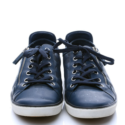 Louis Vuitton Calfskin Suede Damier Infini Mens Aventure Zip Up Sneaker 8 Cosmos 4 of 8