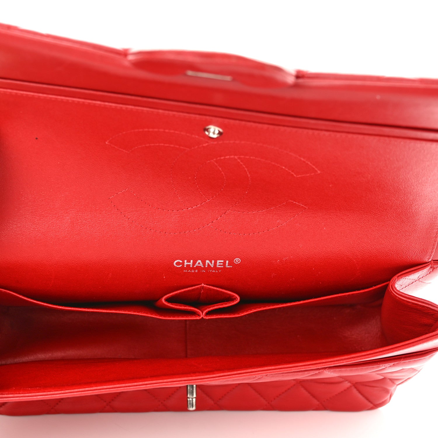 Chanel Lambskin Quilted Jumbo Double Flap Red 5 of 13