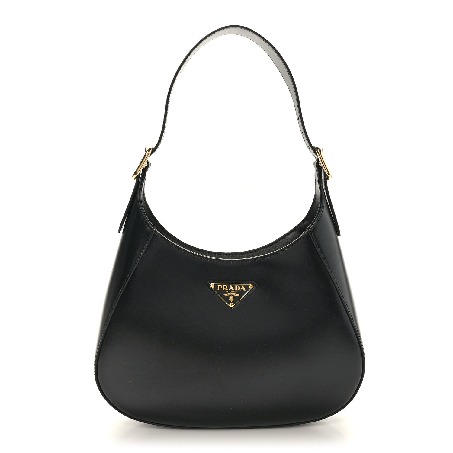 Prada Box Calfskin Shoulder Bag Black 1 of 8